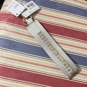 Lululemon Gold and White Keychain
